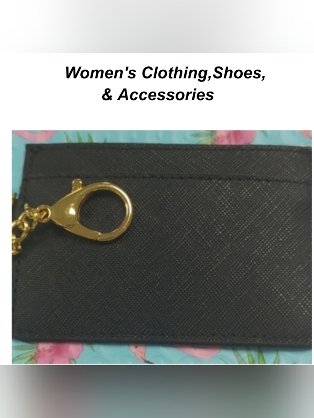 New W Tag.Joy Mangano. Card Holder. Joy Mangano. Leather. Lined. With key chain.